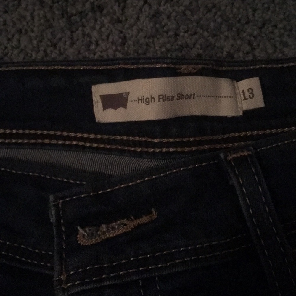 A darker denim blue high rise shorts! - Picture 2 of 3
